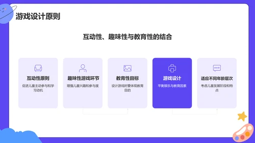 紫色插画风学前教育游戏PPT模板