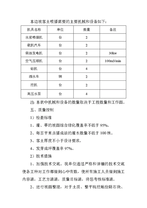 精编喷播植草施工方案8