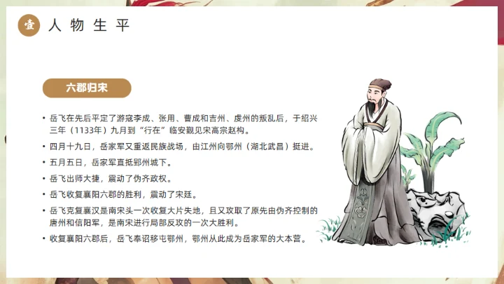 精忠报国岳飞人物介绍通用PPT模板