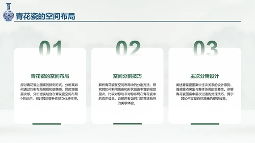 绿色复古风青花瓷主题类美学通用模板PPT