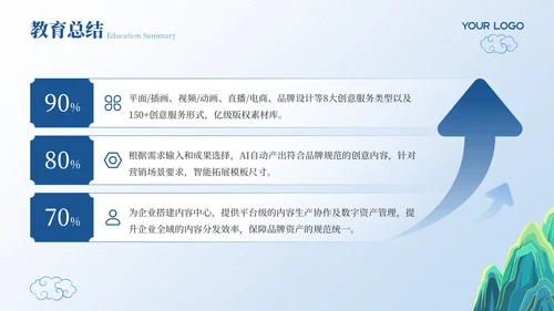 蓝色弘扬国学经典传承中华文化PPT模板