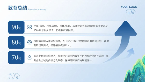 蓝色弘扬国学经典传承中华文化PPT模板