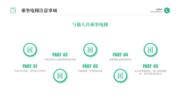 绿色商务实拍风电梯礼仪培训商务礼仪PPT课件