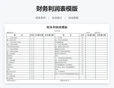 财务利润表模版