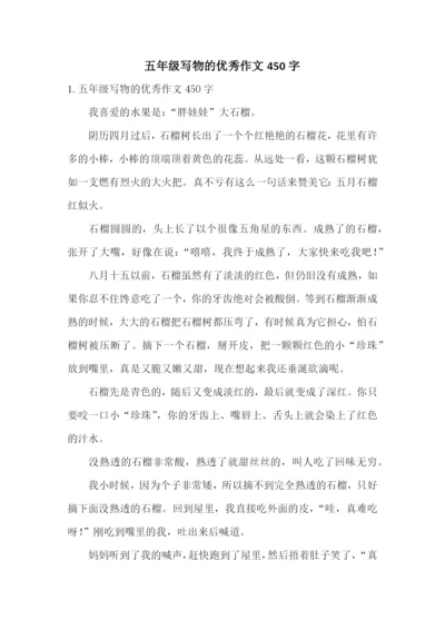 五年级写物的优秀作文450字.docx