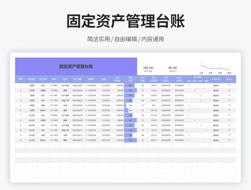 固定资产管理台账