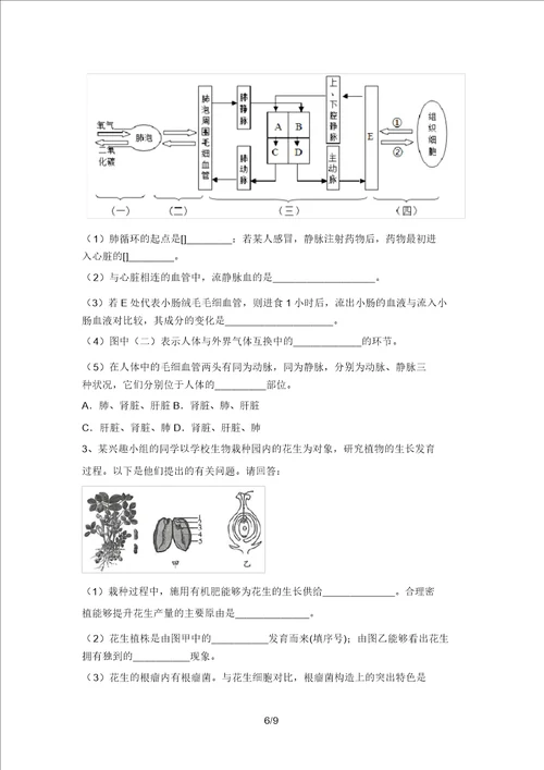 2021年北师大版八年级生物上册期末试卷含参考答案
