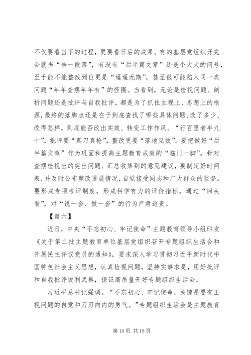如何开好第二批主题教育专题组织生活会心得八篇.docx