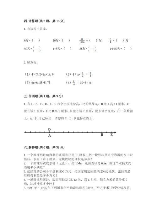 人教版六年级下册数学期末测试卷精品（易错题）.docx