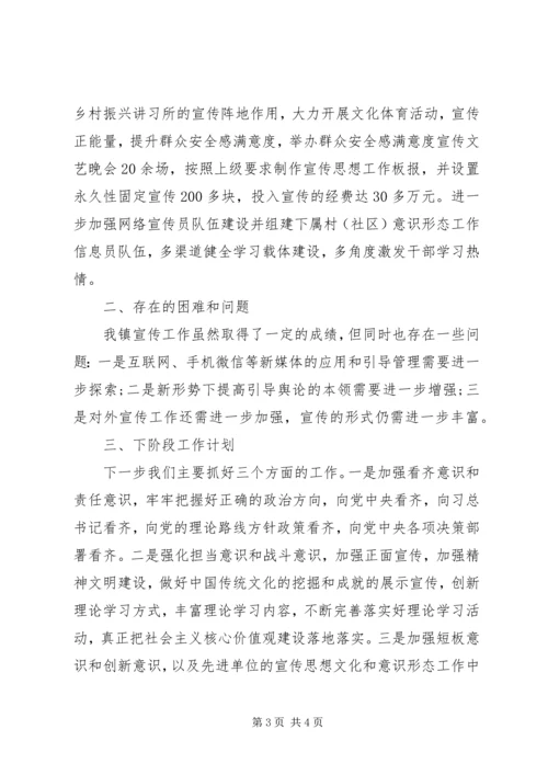 乡镇宣传思想文化和意识形态工作总结及某年工作计划.docx