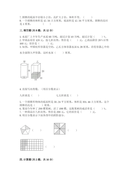 北京版六年级下册数学期中测试卷精品【典优】.docx