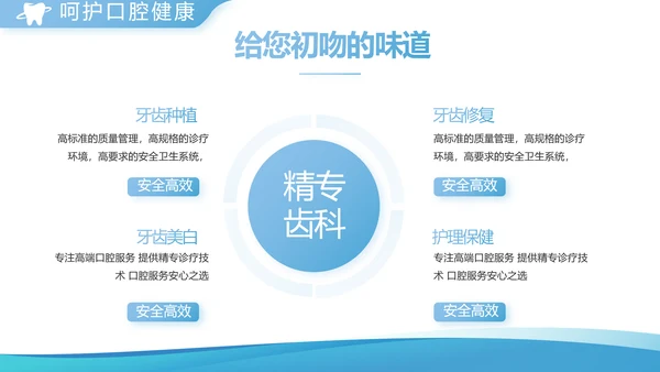 蓝色简约牙科宣传介绍工作总结汇报动态PPT