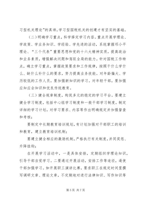 国税系统创建学习型机关心得体会.docx