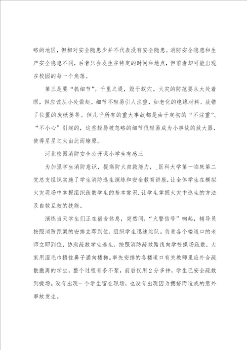 小学生寒假河北校园消防安全公开课小学生有感20222023