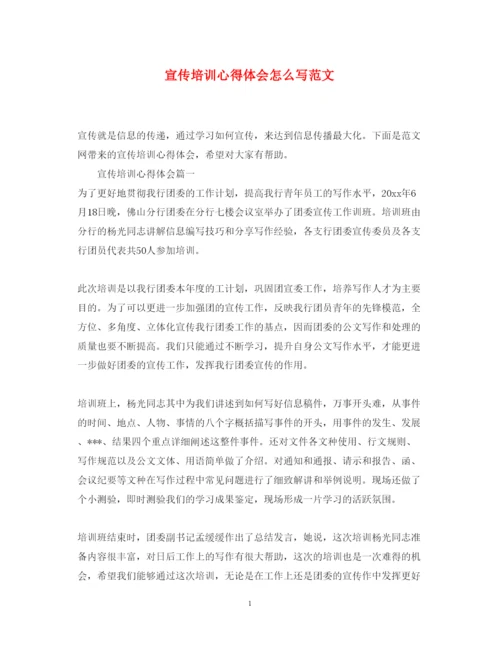 精编宣传培训心得体会怎么写范文.docx