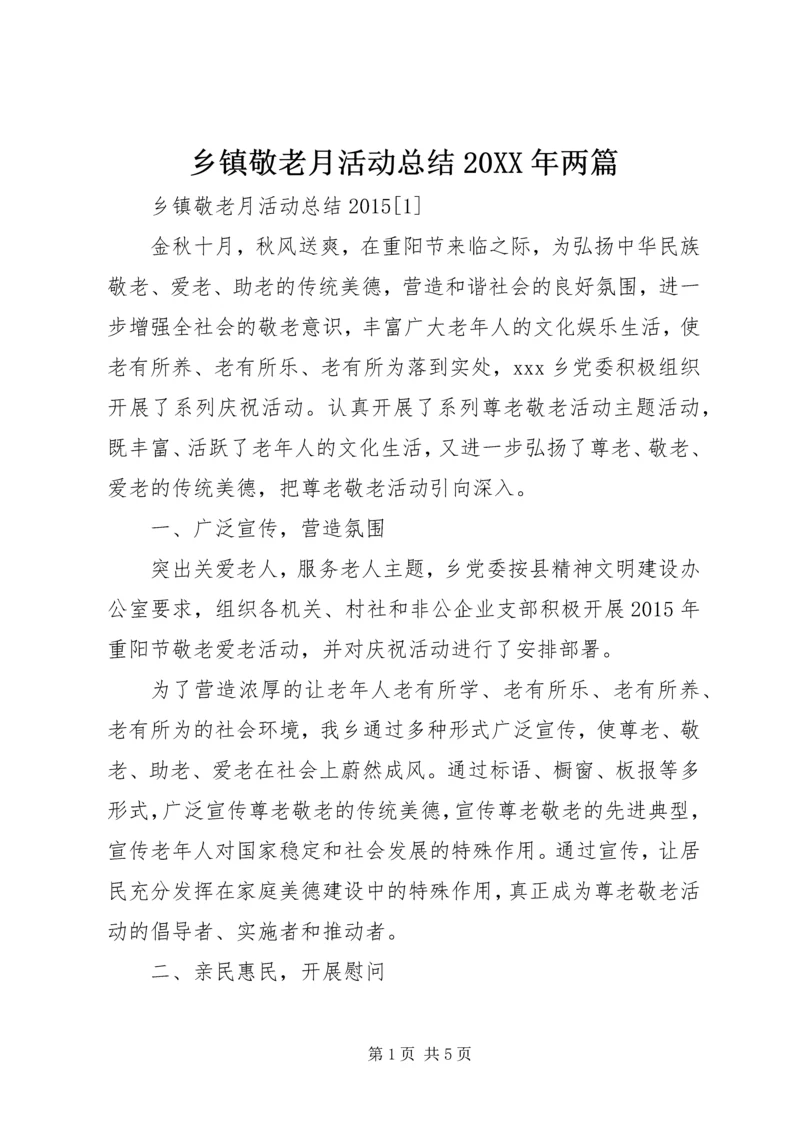 乡镇敬老月活动总结某年两篇.docx