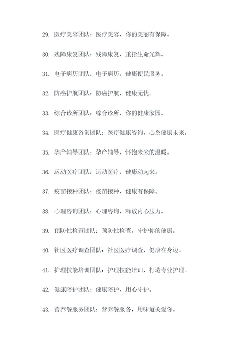 医学生团队名称和口号简短