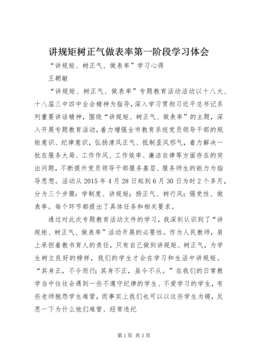 讲规矩树正气做表率第一阶段学习体会.docx