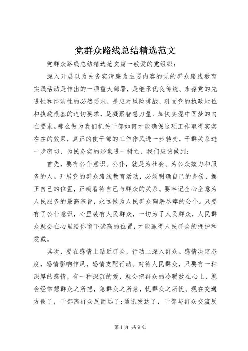 党群众路线总结精选范文.docx