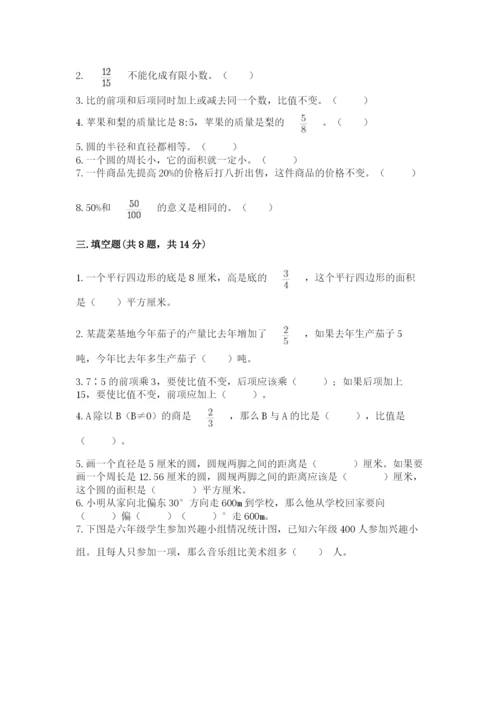 人教版数学六年级上册期末考试卷带答案（突破训练）.docx