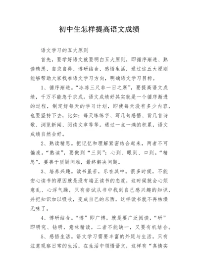 初中生怎样提高语文成绩.docx