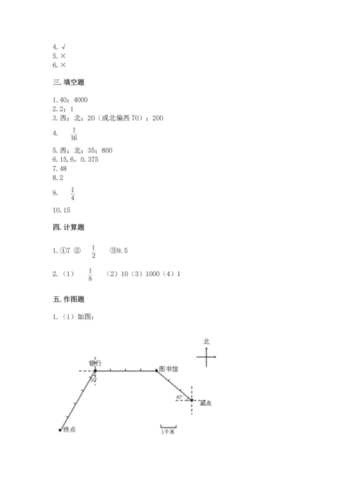 人教版六年级上册数学期末测试卷及答案1套.docx