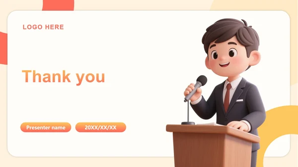 橙黄色3D卡通学生竞选PPT主题