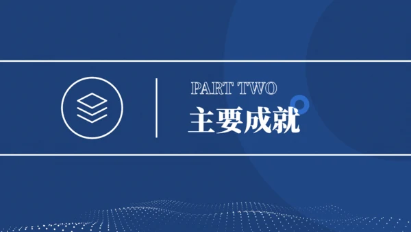 圆圈几何风蓝色商务工作汇报通用PPT模板