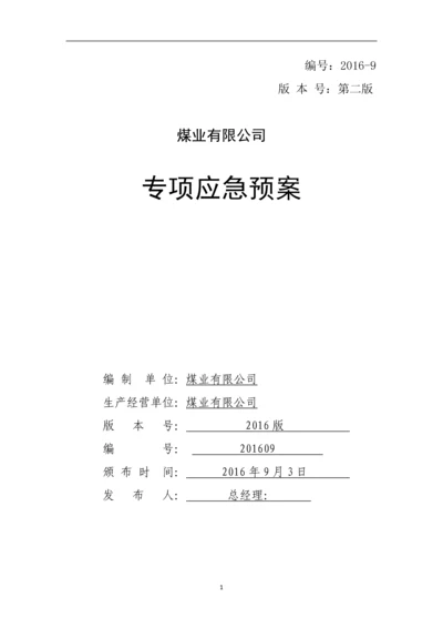 煤业有限公司专项应急预案.docx