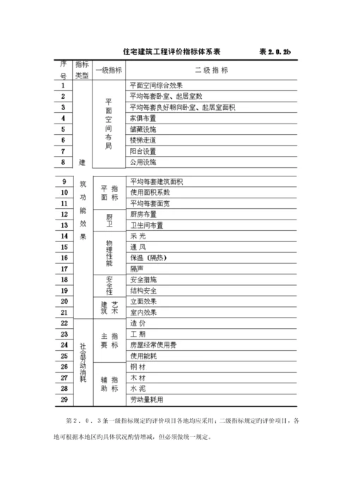 住宅优质建筑重点技术经济评价重点标准.docx