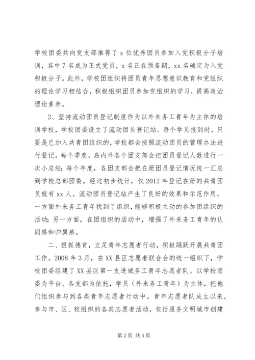 先进团支部材料：创先争优搭平台和谐共建促发展.docx