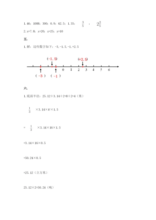 北京版数学小升初模拟试卷含答案（名师推荐）.docx