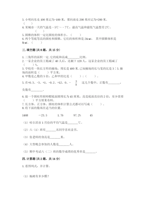 镇雄县六年级下册数学期末测试卷标准卷.docx