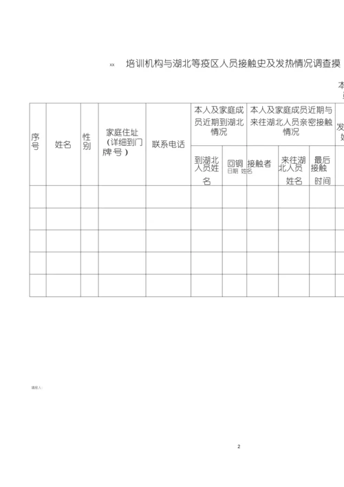 校外补习机构防疫表格.docx