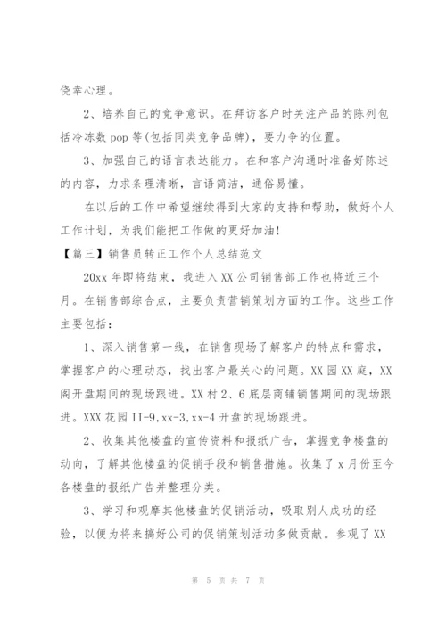 销售员转正工作个人总结范文.docx