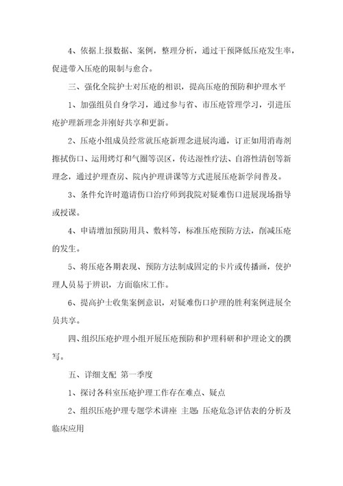 压疮小组工作计划