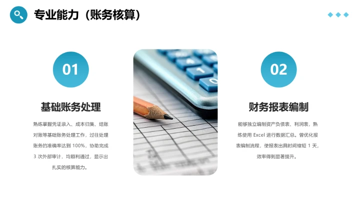 会计财务类专业大学生求职个人能力综合展示职业生涯规划通用PPT模版