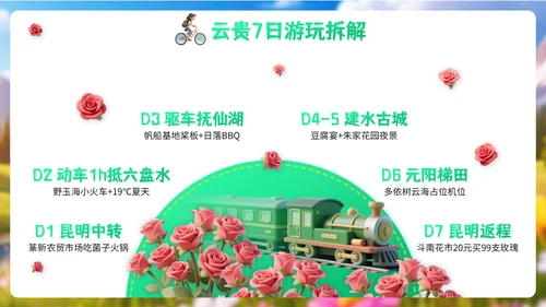 浅绿色3D风格8月旅游攻略