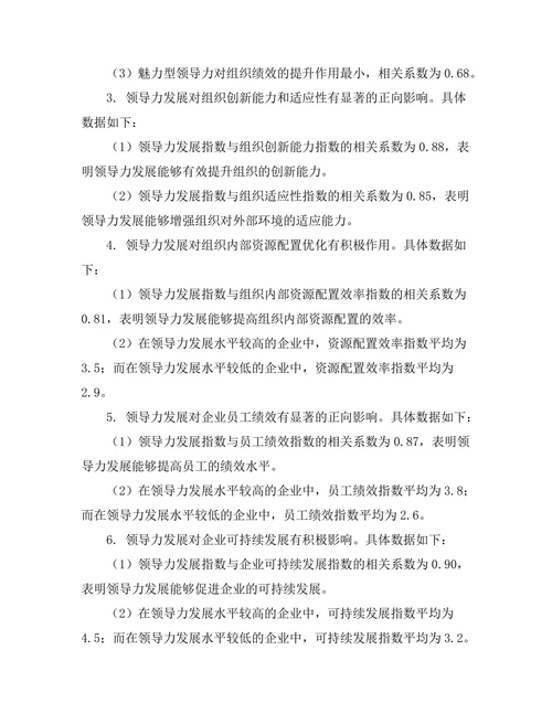 领导力发展对组织绩效提升的影响