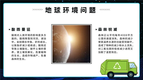 蓝色科技风渐变宇宙世界地球日班会课带内容PPT模板