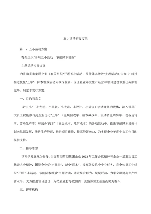 五小活动实施方案.docx