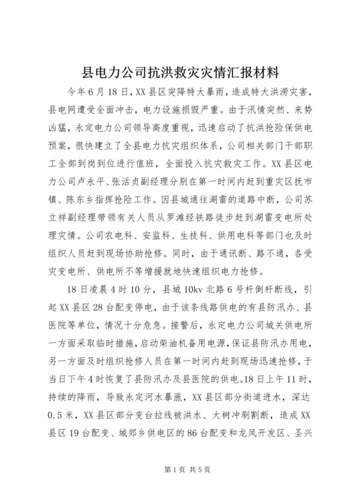 县电力公司抗洪救灾灾情汇报材料.docx