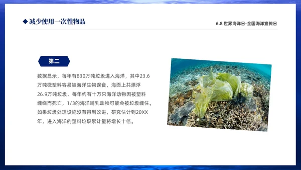深蓝色简约68世界海洋日全国海洋宣传日PPT