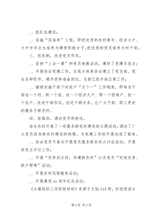 乡镇组织工作经验材料.docx