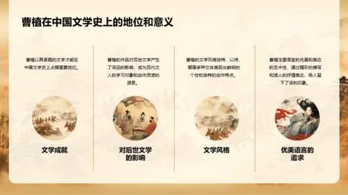 黄色中式国风曹植人物介绍PPT模板