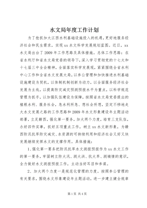 水文局年度工作计划.docx