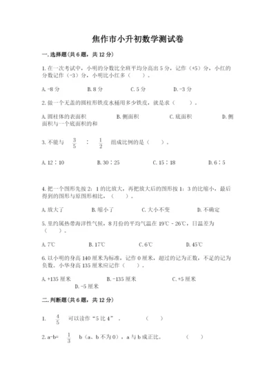 焦作市小升初数学测试卷一套.docx