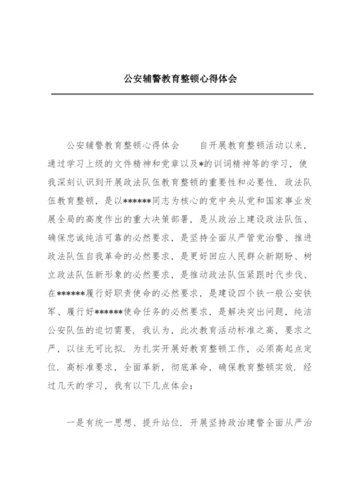 公安辅警教育整顿心得体会.docx