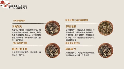 棕色中医药产品介绍PPT模板