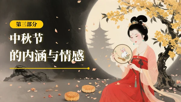 黄色中国风中秋节的起源与发展PPT模板